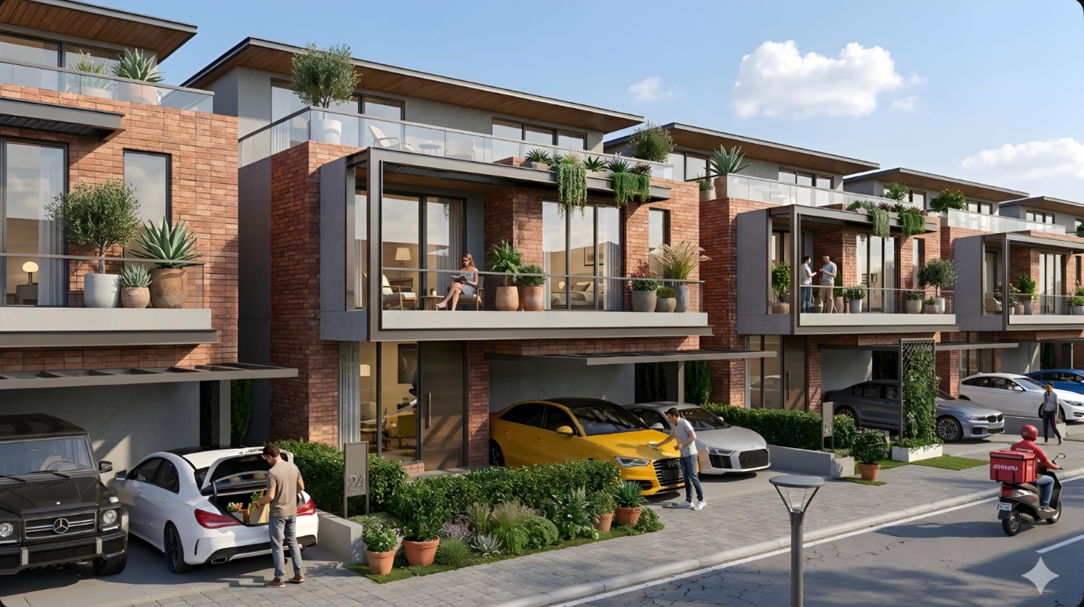 Aerial view of the premium villa community